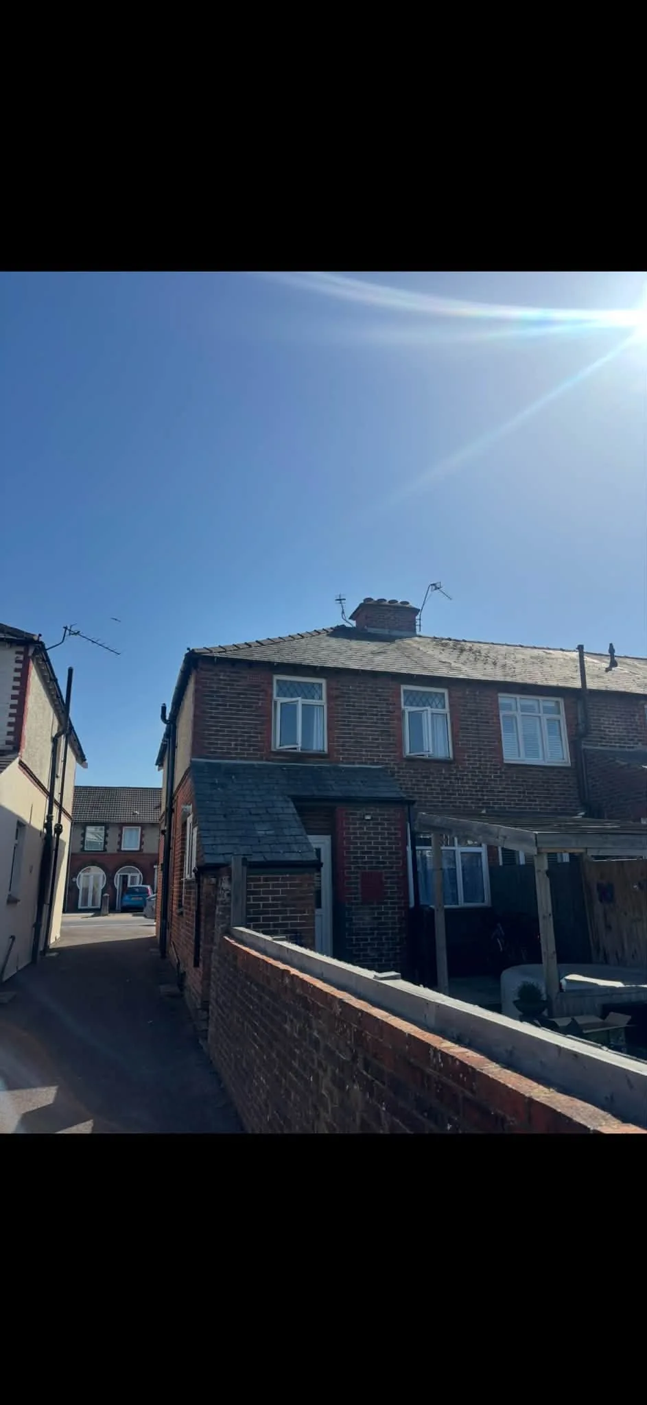 Roof condition before repair work